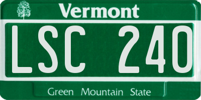 VT license plate LSC240