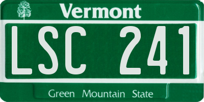 VT license plate LSC241
