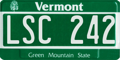 VT license plate LSC242