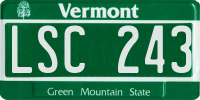 VT license plate LSC243