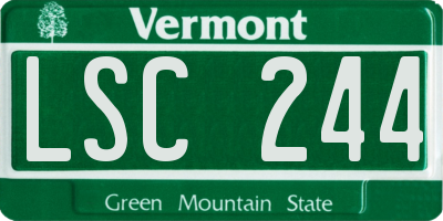 VT license plate LSC244