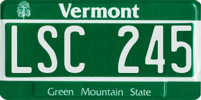 VT license plate LSC245
