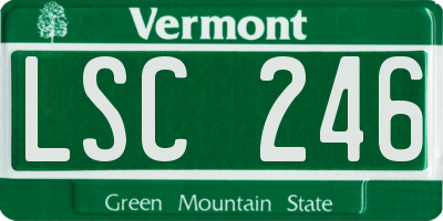 VT license plate LSC246