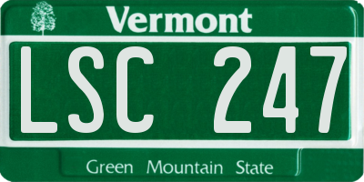 VT license plate LSC247