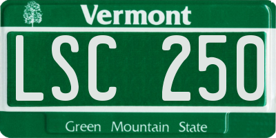 VT license plate LSC250