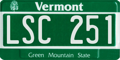 VT license plate LSC251
