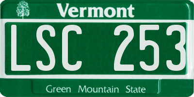 VT license plate LSC253