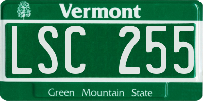 VT license plate LSC255