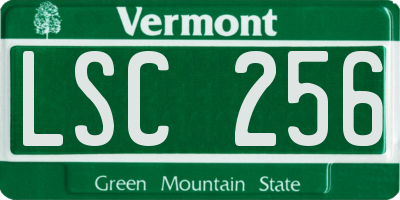 VT license plate LSC256