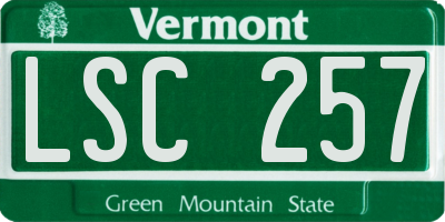 VT license plate LSC257