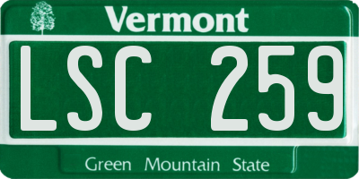 VT license plate LSC259