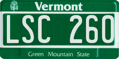 VT license plate LSC260