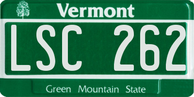 VT license plate LSC262