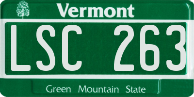 VT license plate LSC263