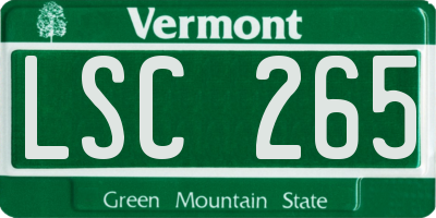 VT license plate LSC265
