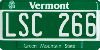 VT license plate LSC266