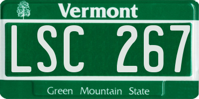 VT license plate LSC267