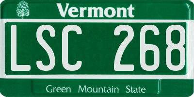 VT license plate LSC268