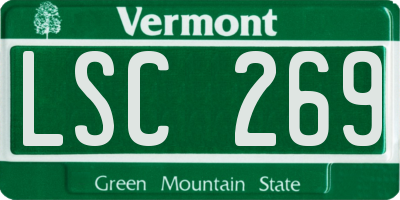 VT license plate LSC269