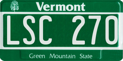 VT license plate LSC270