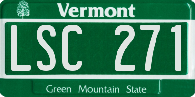 VT license plate LSC271