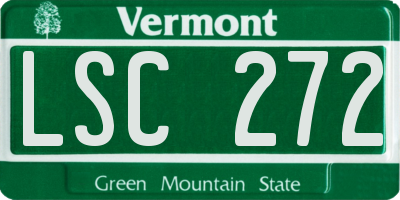 VT license plate LSC272