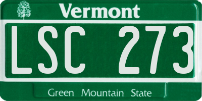 VT license plate LSC273