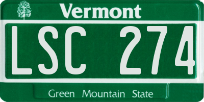 VT license plate LSC274