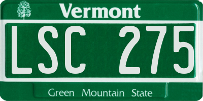 VT license plate LSC275