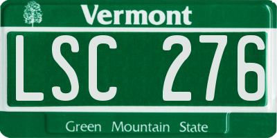 VT license plate LSC276