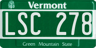 VT license plate LSC278