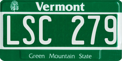 VT license plate LSC279