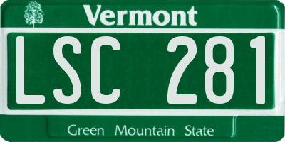 VT license plate LSC281