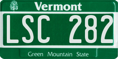 VT license plate LSC282