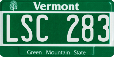 VT license plate LSC283