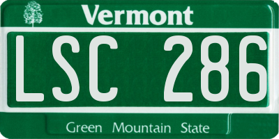 VT license plate LSC286
