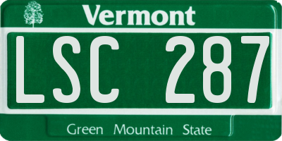 VT license plate LSC287