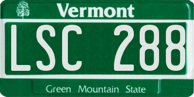 VT license plate LSC288