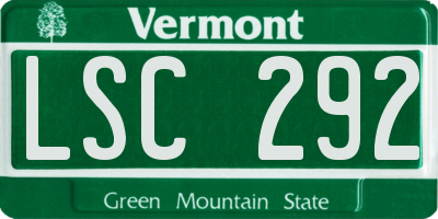 VT license plate LSC292