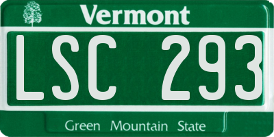 VT license plate LSC293
