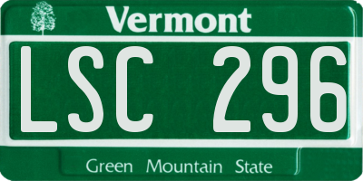 VT license plate LSC296