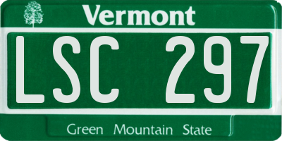 VT license plate LSC297