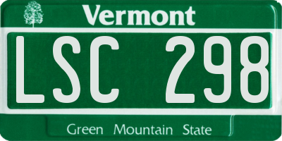 VT license plate LSC298