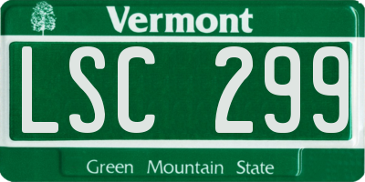 VT license plate LSC299