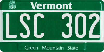 VT license plate LSC302