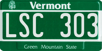 VT license plate LSC303