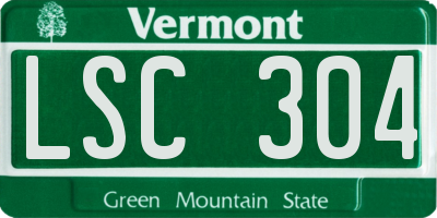 VT license plate LSC304
