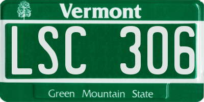VT license plate LSC306