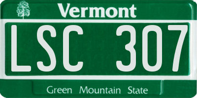 VT license plate LSC307