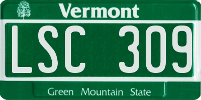VT license plate LSC309